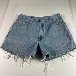 Y2K Levi's Jeans Shorts Men 35* 560 Loose Blue Faded Cut Off  Denim Jorts Tag 36
